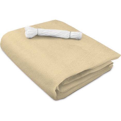 Balkonsichtschutz 90 x 500 cm Einfarbig Creme-beige