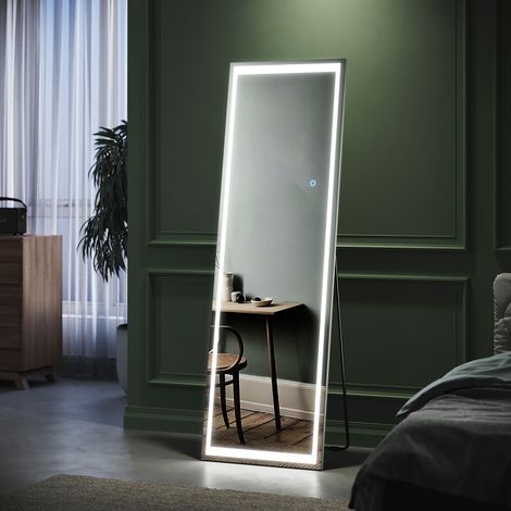 ELEGANT Full Length Mirror with LED 150x40cm Rectangular Freestanding Mirror Modern Floor/Wall Mounted Dressing Mirror for Bedroom Living Room (1/5)