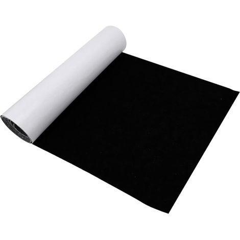 Feutre Autocollant 1 mm, 40 x 220 cm, Tapis Feutrine adhésif, Tissu de Feutre Autocollant, Adhesive Felt Pads, revêtement intérieur, Noir (1/5)