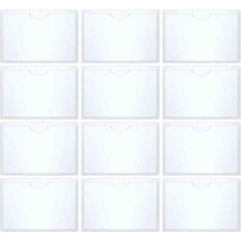 Etui Pour Carte Handicapé - Support Transparent 6x9 cm - Fixation Autocollante Reversible Pour Pare-Brise - Lot de 12