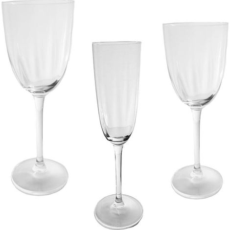 Set 6 calice da fluite acqua vino Bicchieri con piede lungo per prosecco cocktail liquore in cristallo idea regalo - decoro: Calice fluite