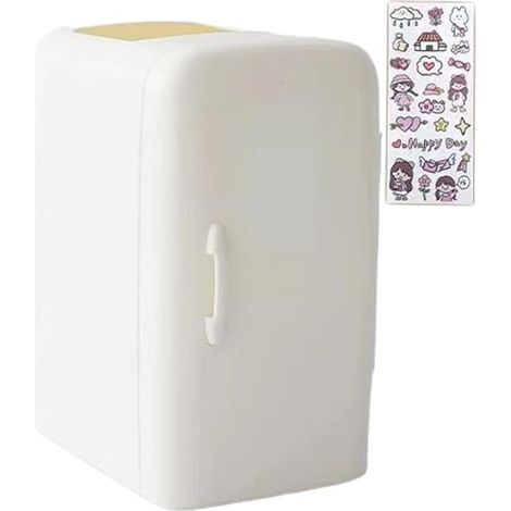 Portapenne per scrivania, 3x3,8x5,4 pollici, portapenne carino per frigorifero in plastica con adesivi kawaii, matita carina con 2 scomparti per riporre oggetti in casa e in ufficio (1/5)