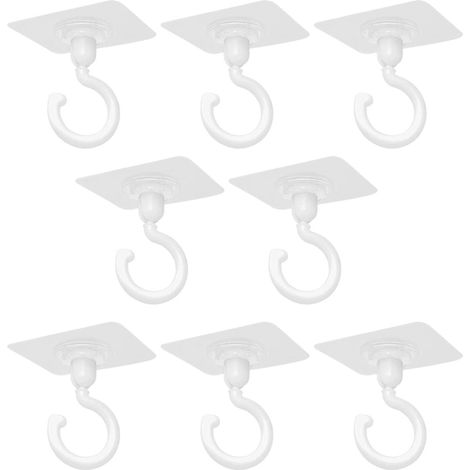 Transparente Klebehaken Selbstklebend, 360° Drehbare Leistungsstarke Wandhaken & Deckenhaken ohne Bohren
