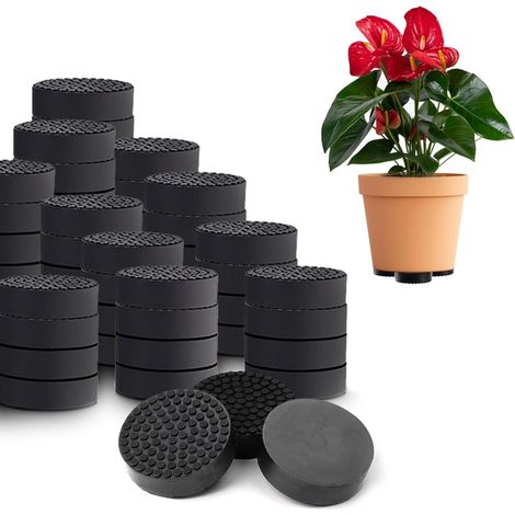 Almohadillas invisibles para macetas, superficie antideslizante, almohadillas de goma maciza para un mejor agarre, paquete de 24 unidades. (1/5)