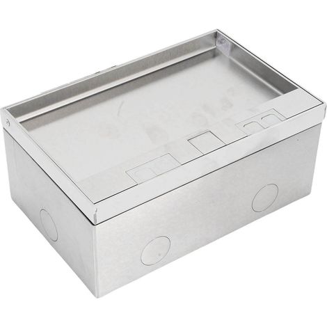 Boîtier de prise de sol encastré 4000W acier inoxydable 3 prises 3 broches rabattables cache-cache pour bureaux hôtels écoles (1/5)