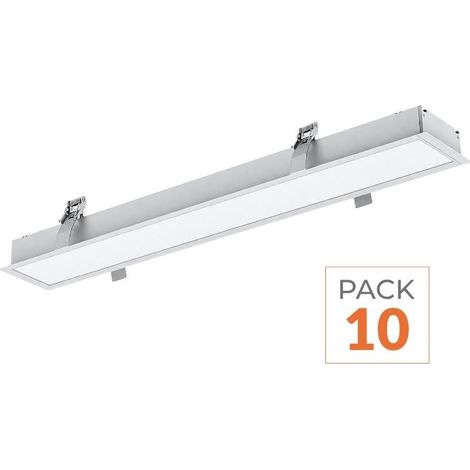 Réglette Encastrable LED 120cm 35W Blanc (Pack de 10) - Blanc Froid 6000K - 8000K - SILAMP (1/2)