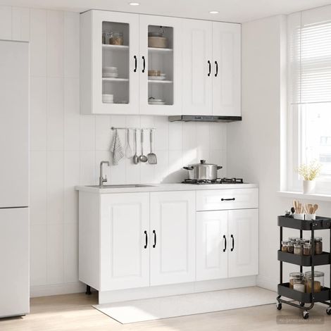 vidaXL Unità Cucina KALMAR 4 pz Bianco Legno ingegnerizzato (1/5)