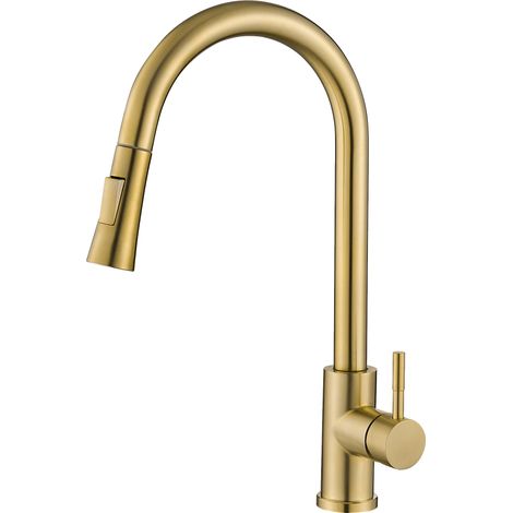 Grifo de cocina extraíble dorado cepillado 35 mm Paraná Valaz (1/2)