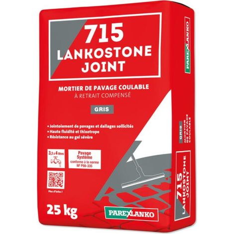 Mortier de pavage coulable PAREXLANKO 715 Lankostone Joint - Gris - 25kg