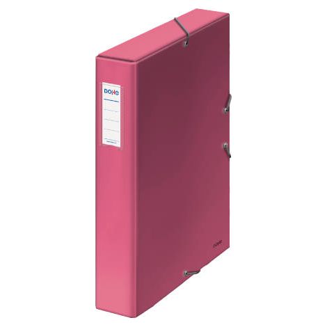 CAJAS DE PROYECTOS CARTÓN FORRADO LOMO DE 5 CM ROSA CON ETIQUETA 245X350X50 DOHE 10362