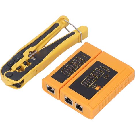 Universelles 3-in-1-Crimpwerkzeug mit Netzwerktester, Telefonverdrahtungswerkzeug, Multifunktions-Ratschenwerkzeug für RJ45-Stecker und Installationskit. (1/5)