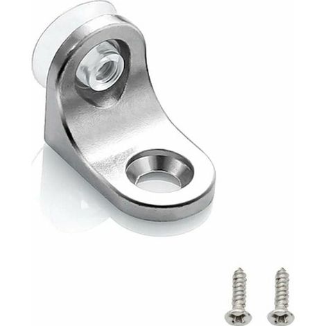 GDHZS-20 Pièces Supports de d'étagère an Verre Supports à Angle Droit avec Base à Ventouse pour Meuble d'armoire Armoire Étagère Bibliothèque, 20x14 mm,Fonepro, Argent (1/5)