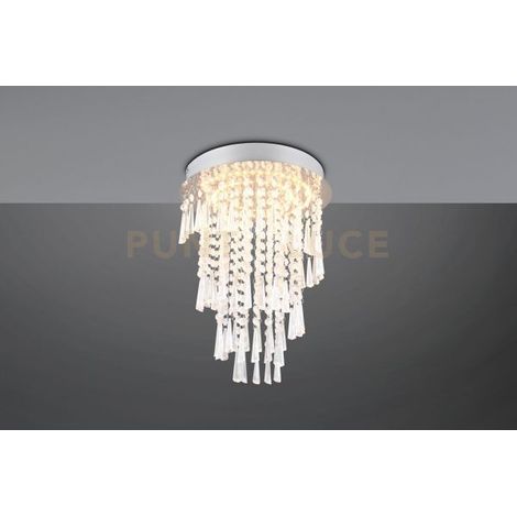 Plafoniera glamour cromata con cristalli LED 18W RL