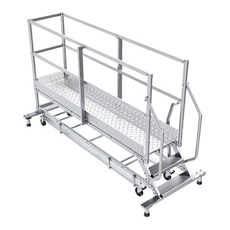 Piattaforma con ruote 5 gradini - Altezza massima di lavoro 3.00m - PTF2505-PT-KRE