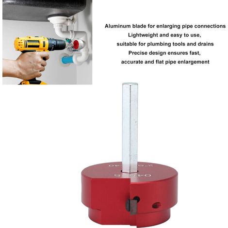 Fraise à pipe PVC 2 pouces – Kit avec fraise en aluminium pour emboîtement – Alésoir pour lignes d'eau et drainage