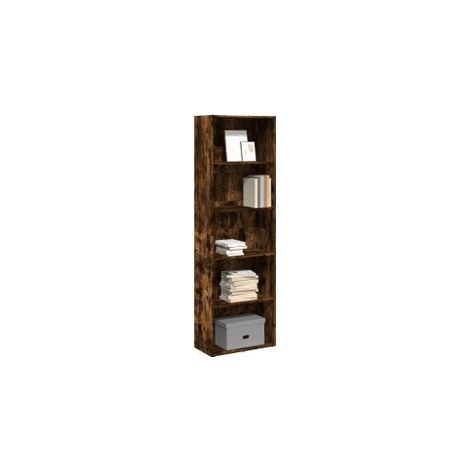 Bibliothèque chêne fumé 60x30x189 bois d'ingénierie (1/5)