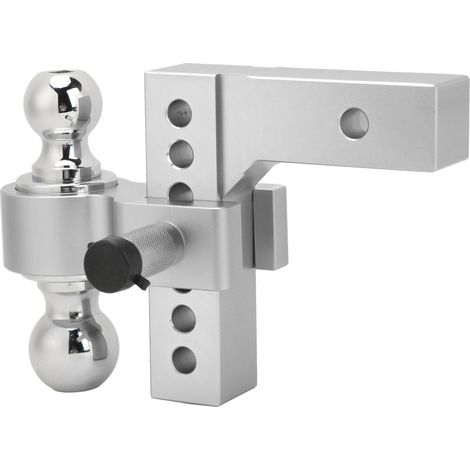 Attelage de remorque réglable, déport de 15 cm (6 po), capacité de 5670 kg (12 500 lb), en acier inoxydable pour camion lourd avec crochet de traction et capacité de charge utile de 5 cm (2 po), finit