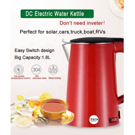 Bouilloire électrique solaire - - four électrique 12 V CC - 1.8 L - Inox 304 - Pince crocodile (1/2)