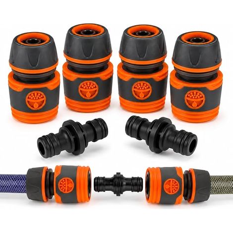 Raccord Tuyau d'Arrosage 1/2 Pouce (13mm), Kit 4+2 (1/5)