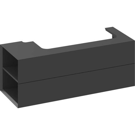 Ravak Lite - Waschbeckenschrank 120x45x43 cm, 2 Schubladen, schwarz matt X000001880 (1/4)