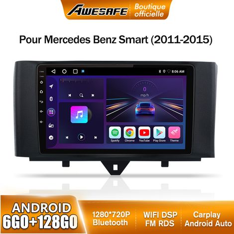 AWESAFE Autoradio Android 13 pour Mercedes Benz Smart (2011-2015) 6Go+128Go 9'' écran Tactile Carplay GPS Bluetooth Android Auto (1/5)