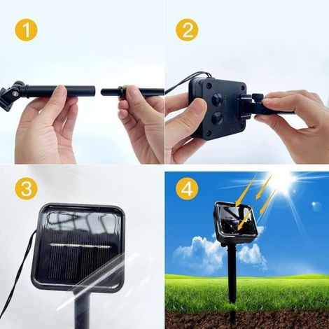 Guirlande Lumineuses Solaire Extérieur - Guirlande Lumineuse Solaire 7m 50 LED Goutte deau - 8 Modes tanche - Blanc (1/4)