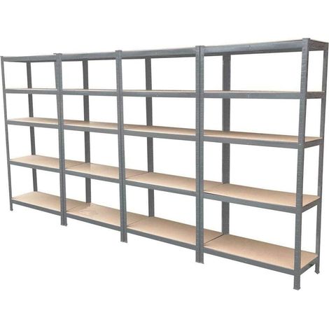 Étagère de rangement robuste, étagère sans boulon, établi, étagère d'atelier de sous-sol, supportant jusqu'à 875 kg, 200x100x50 cm, galvanisé