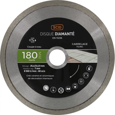 Disco per piastrelle di alta gamma 180 25,4/22,23