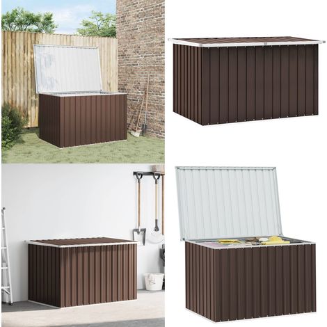 Boîte de rangement de jardin Marron 149x99x93 cm - Boîte De Rangement Jardin - Coffre De Jardin - Rangement Extérieur - Meuble De Jardin - Décoration Jardin - Home & Living