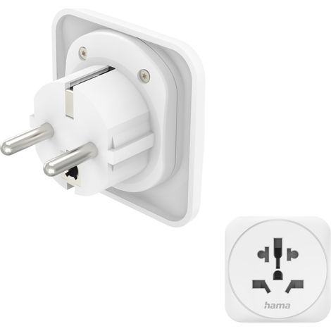 ADAPTATEUR VOYAGE TYPE E ET F, 3 PôLES, UNIV., MONDE VERS EUROPE, BLC HAMA (1/5)