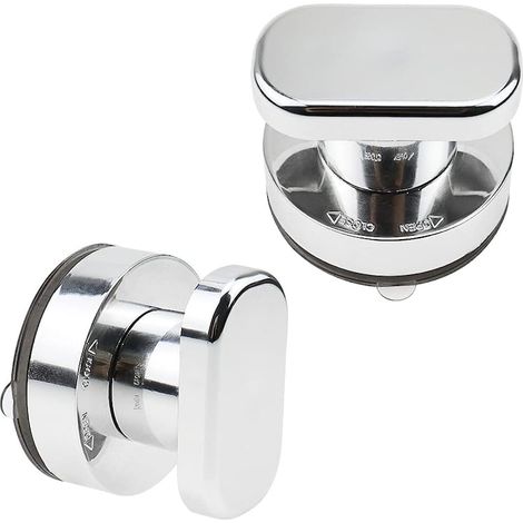Lot de 2 poignées de porte en verre à ventouse, poignée de tirage 61,5 cm, argentée, pour porte coulissante en verre (1/5)