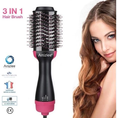 Rotating Blow Dryer Brush, Multifunctional Electric Heated Straightening Brush, 3-in-1 Hair Dryer