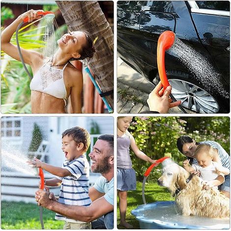 Pompe de douche portable rechargeable pour douche extérieure, bleue (1/5)