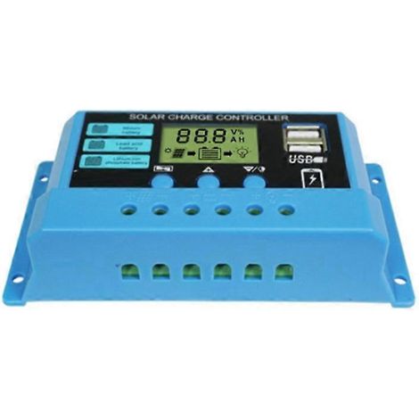 30-A-PWM-Solarladeregler, 12-V-/24-V-PV-Regler, zwei USB-Anschlüsse, Ladegerät/Stabilisator für Lithium-Eisenphosphat-Batterien (1/5)