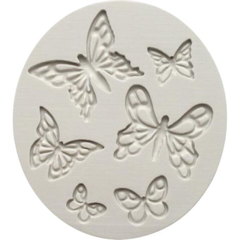 moule en silicone en forme de pie, papillon, rose et feuille, pour la cuisson de gâteaux et fondants. (1/5)