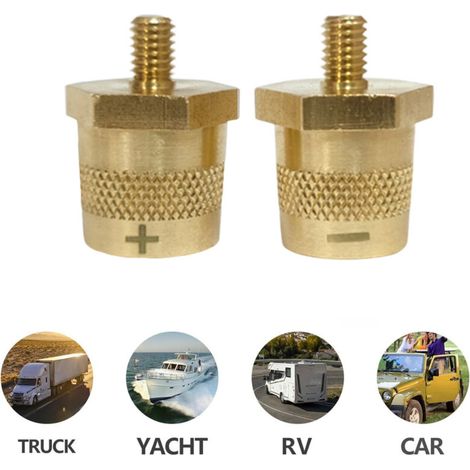 Connettore per batteria auto, filettatura interna da 8 mm, filettatura esterna da 6/8 mm, testa della batteria standard modificata, connettore per batteria in ottone, accessori di modifica (1/4)