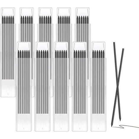 60 Pièces Mines de Crayon de Chantier, 2.8mm Recharges de Crayons de Charpentier, Résistantes à Rupture Recharges pour Crayon Menuisier, pour le Travail du Bois, la Construction et le Bâtiment