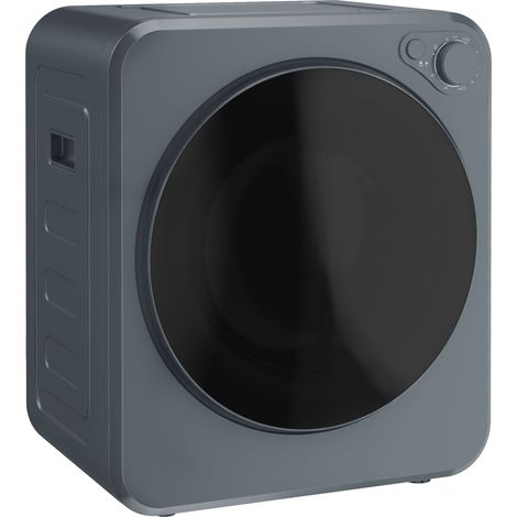 Mini sèche-linge 4 kg, 5 programmes, 800/400W, pose libre, gris, compact (1/5)