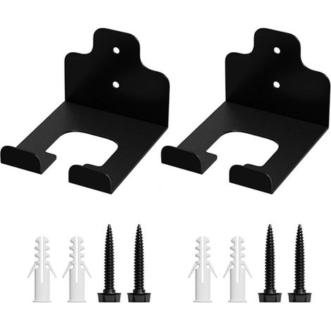 Lot de 2 supports muraux pour débroussailleuse, support d'étagère, crochet de rangement en acier inoxydable pour outils électriques pour garage, jardin (support mural) (1/4)