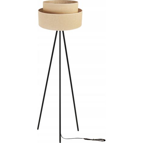 LAMPADA DA TERRA CON TREPPIEDE E PARALUME IN METALLO 45CM