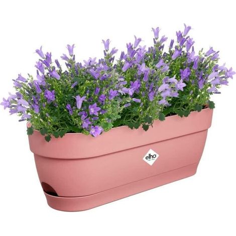 Pot De Fleurs Rond LOFT URBAN - Plastique - Percé - Réservoir - Avec roulettes - Ø50 - Rose poudré (1/5)