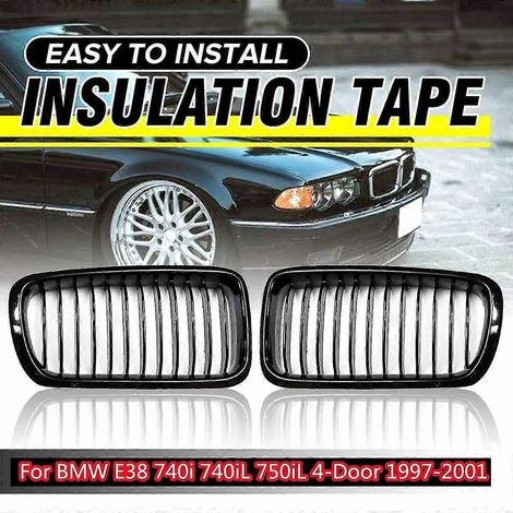 Glänzend schwarzer Sport-Nierengrill für BMW E38 740i, 740iL, 750iL, 4-Türer, Baujahre 1999–2001, Ersatz-Motorhaubengrill (1/5)