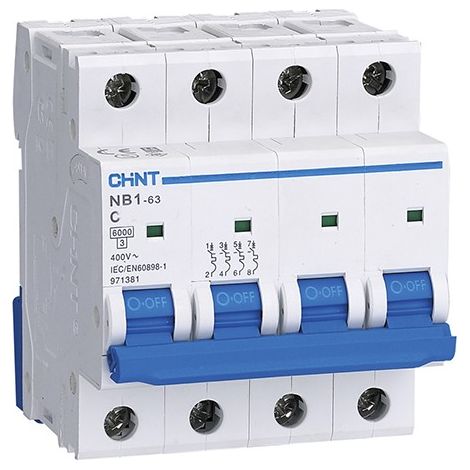Interruptor automático 4P 6kA NB1-4 de Chint Electric 16A