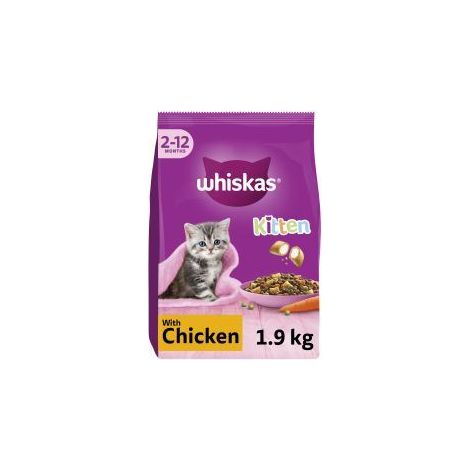 Whiskas Kitten Chicken Dry Cat Food - 1.9kg - 811937