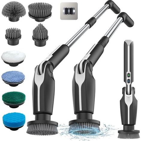Cepillo de limpieza eléctrico con mando a distancia – 8 cabezales y mango ajustable (1/5)