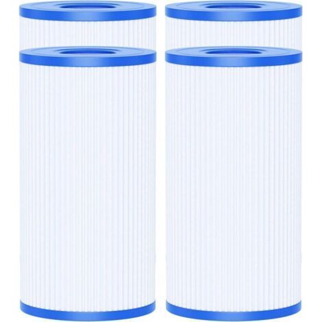 Lot de 4 Filtre de Piscine Type A ou C Compatible avec 29000E/59900E, Easy Set Cartouches Filtrantes de Piscine, 203mm x 106mm Filtres de Piscine Hors Sol (1/5)