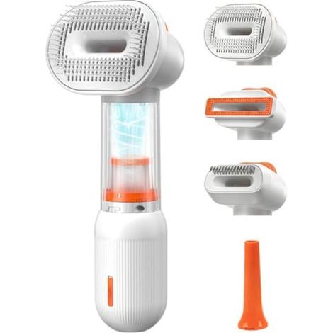 Peigne pour animaux Irovami 4-en-1 sans fil USB, aspirateur de poils d'animaux, appareil de nettoyage automatique multifonctionnel, blanc (1/5)
