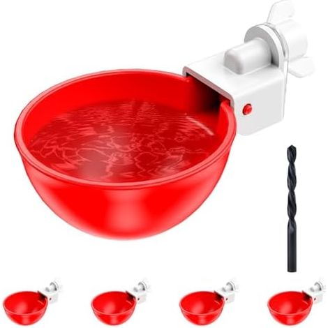 Set fai da te di abbeveratoi per galline, abbeveratoi automatici per galline, 5 pezzi, rosso (1/5)