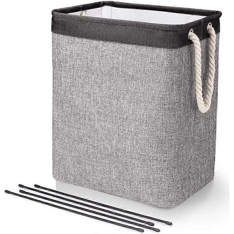 Grand Panier Linge 50 x 41 x 31 cm , Sac Linge Pliable avec Poignes en Corde Poubelle de Rangement Adapte la Chambre Coucher la Buanderie Salle de (1/3)