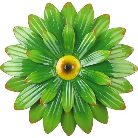 Décoration Murale Fleur Métal - Tournesol - Style Rustique Ferme et Bohème - Pour Intérieur et Extérieur - 20 x 20 cm - 1 Pièce (1/3)